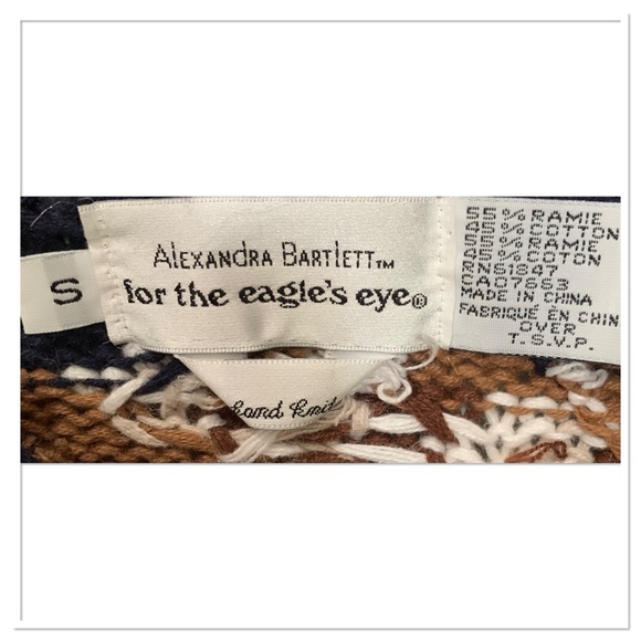 The Eagles Eye Alexandra Bartlett Vintage Knit Rosebowl Cardigan Sweater Blue S - Picture 8 of 8